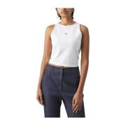 Calvin Klein Retro Modernt Ärmlöst Skjorta White, Dam