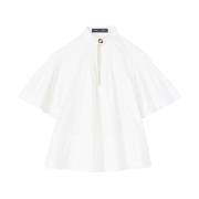 Proenza Schouler Vit Bomull Pintuck Blus White, Dam