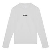 Jil Sander Långärmad rund hals T-shirt White, Herr