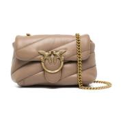 Pinko Elegant Love Puff Axelväska Biscuit Brown, Dam