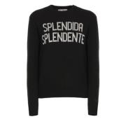 Saint Barth Svart Crew Neck Tröja med Splendida Broderi Black, Dam