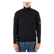 C.p. Company Lambswool Roll Neck Stickad Tröja Black, Herr