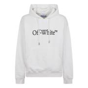 Off White Bokaktig Skate Hoodie White, Herr