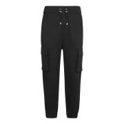 Balmain Cargo Sweatpants med elastisk midja Black, Herr