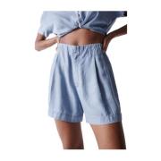 Salsa Ljus Denim Shorts med Hög Midja Blue, Dam