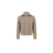 Herno Kort zip-cardigan i snygg design Beige, Dam