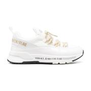 Versace Jeans Couture Vita platta skor med logodetalj White, Dam