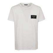 Balmain Couture Label T-Shirt - Slim Fit White, Herr