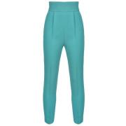 Pinko Teal Green Stretch-Crêpe Natalia Byxor Green, Dam