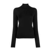 Theory Regal Wool Turtleneck Sweater Black, Dam