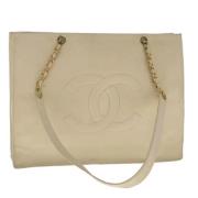 Chanel Vintage Pre-owned Laeder chanel-vskor Beige, Dam