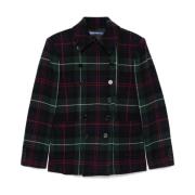 Ralph Lauren Double-Breasted Tartan Check Jacket Multicolor, Dam