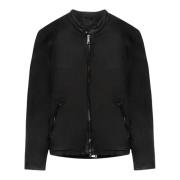 Giorgio Brato Svart Zip Racer Jacka Black, Herr