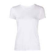 Majestic Filatures Vit Linne Rund Hals T-shirts White, Dam