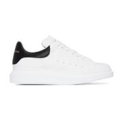 Alexander McQueen Svarta Oversize Lädersneakers med Vit Häl Black, Her...