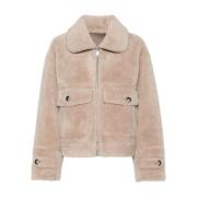 Urbancode Faux-Fur Jacka i Taupe Beige, Dam