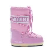 Moon Boot Rosa Vinterstövlar med PVC-detaljer Pink, Dam