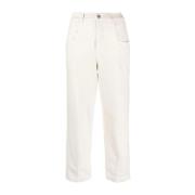 Eleventy Beige Straight Jeans med bomull Beige, Dam