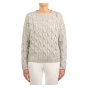 Le Tricot Perugia Grå Melange Pullover Tröja Gray, Dam