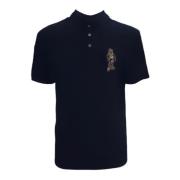 Emporio Armani Polo med korta ärmar med broderad tecknad örnlogotyp Bl...