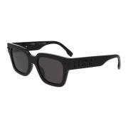 Fendi Fyrkantiga acetatsolglasögon modell Fe40078I Black, Unisex