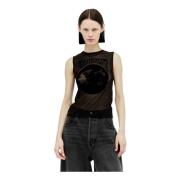 Jean Paul Gaultier Mesh Weave Earth Tank Top Black, Dam