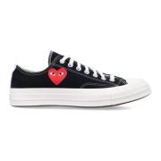 Comme des Garçons Play Svarta Heart Low Top Sneakers Black, Dam