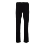 Emporio Armani Skinny Fit Svarta Jeans med Lädermärke Black, Herr