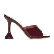 Amina Muaddi Bordeaux Sandaler Elegant Sandglas Klack Red, Dam