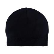 Emporio Armani Marinblå Ull Logo Beanie Blue, Herr