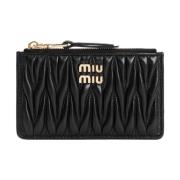 Miu Miu Svart Quiltad Läder Clutch Väska Black, Dam