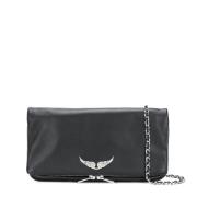 Zadig & Voltaire Rock Grained Clutch i Svart Black, Dam