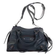 Balenciaga Vintage Pre-owned Laeder handvskor Blue, Dam