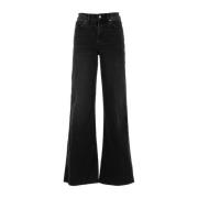 7 For All Mankind Svarta Jeans Lotta Luxe Vintage Topline Black, Dam