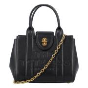 Marc Jacobs Svart Mini Tote Turn Lock-väska Black, Dam