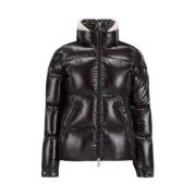 Moncler Donsjacka med Avtagbar Stickad Kant Black, Dam