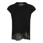 Ermanno Scervino Kortärmad Rund Hals T-shirt Black, Dam