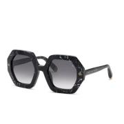 Philipp Plein Svarta Acetat Solglasögon Degraded Black, Dam