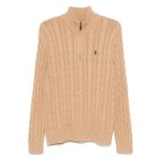 Ralph Lauren Bomull halv dragkedja stickat Beige, Herr