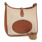 Hermès Vintage Pre-owned Canvas axelremsvskor Beige, Dam