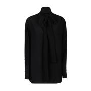 Givenchy Elegant Svart Sidenskjorta Black, Dam