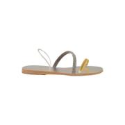 Ancient Greek Sandals Lädersandaler med gummisula Yellow, Dam