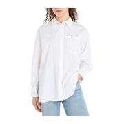 Tommy Jeans Avslappnad Passform Vit Skjorta Essential White, Dam