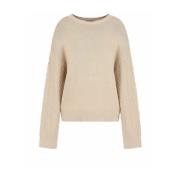 Emporio Armani Beige Basic Crewneck Sweater Beige, Dam