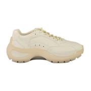 Sportmax Lädersneakers med Gummisula White, Dam