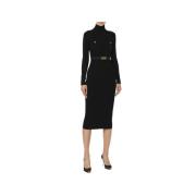 Elisabetta Franchi Svart ikonisk feminin klänning Black, Dam