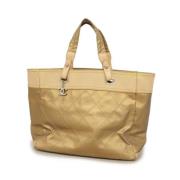 Chanel Vintage Pre-owned Canvas chanel-vskor Beige, Dam