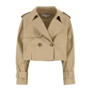 JW Anderson Beige Bomull Trenchcoat Beige, Dam