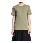 Comme des Garçons Khaki Crewneck T-shirt med Frontlogo Green, Herr