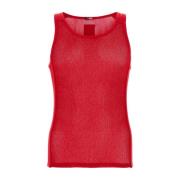 Diesel Röd Mesh String-And-Lace Tanktop Red, Herr